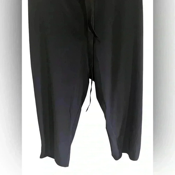 Athleta Womens Black Tuxedo Striped Drawstring Cropped Pants High Rise Pocket - Picture 3 of 9